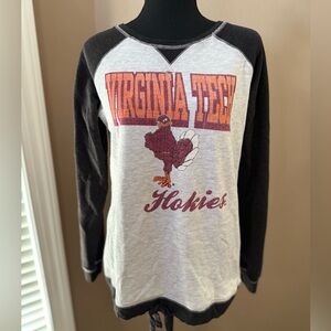 Virginia Tech Hokies Long Sleeve Shirt with Drawstring Waistband Size Medium